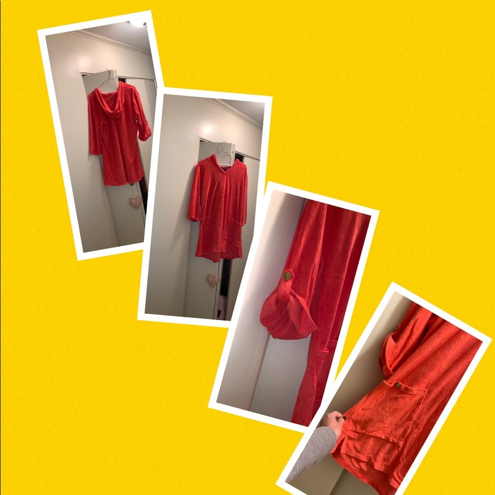 Beach cover up with hood(terry cloth)